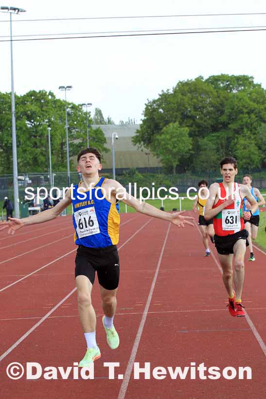 Mens Under-20s 5000 metres 2023 North Eastern Track and Field Champs., Middlesbrough Sports Village, Middlesbrough. Photo: David T. Hewitson/Sports for All Pics